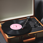 Auryvox VT-80 platine vinyle détail de la valise en cuir