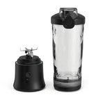 Kersens Blender Portable noir et transparent avec base sur fond blanc
