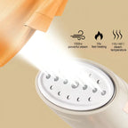 Gros plan sur le générateur du Kersens Défroisseur Vapeur avec des icônes de vapeur et de chaleur ainsi que les spécifications.