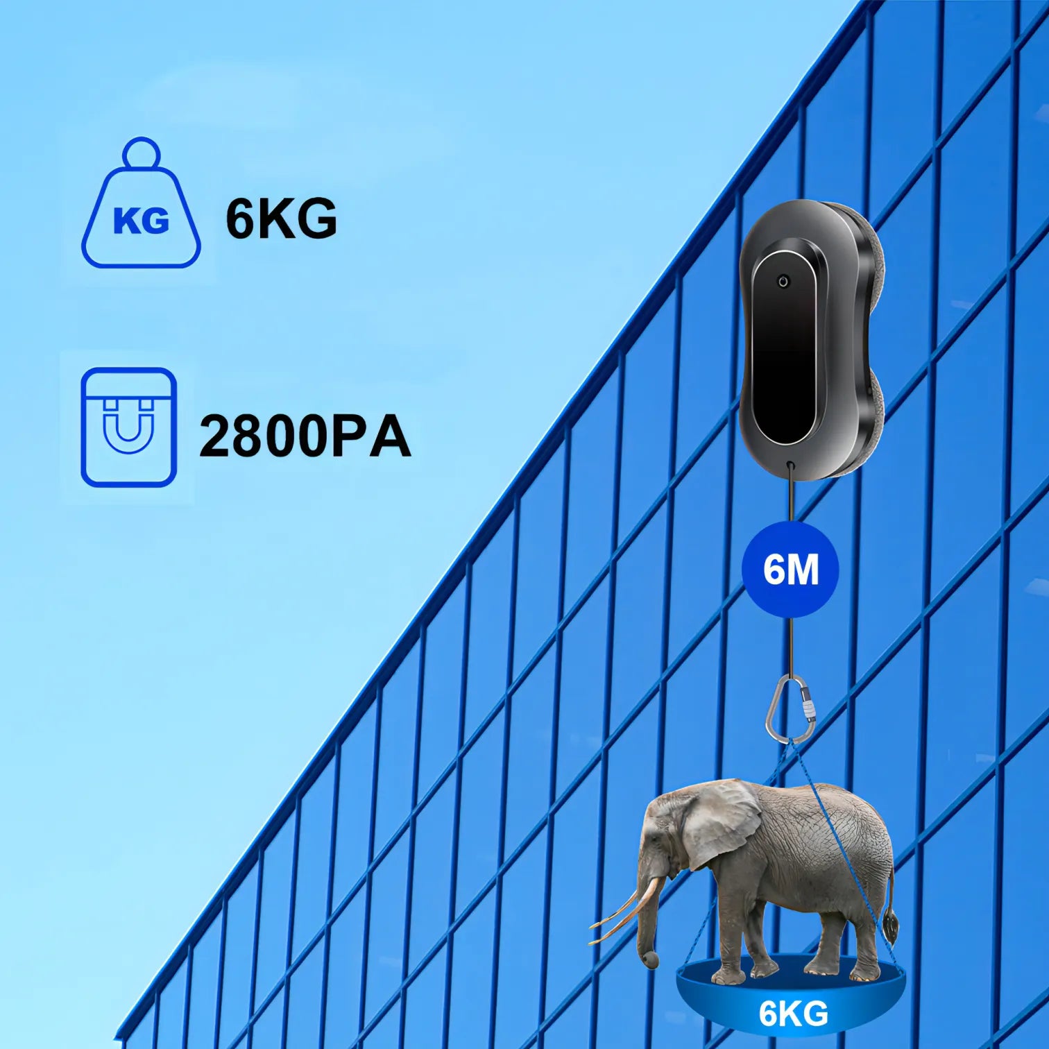 Kersens Robot Lave-Vitres – Capacité de charge 6 kg

