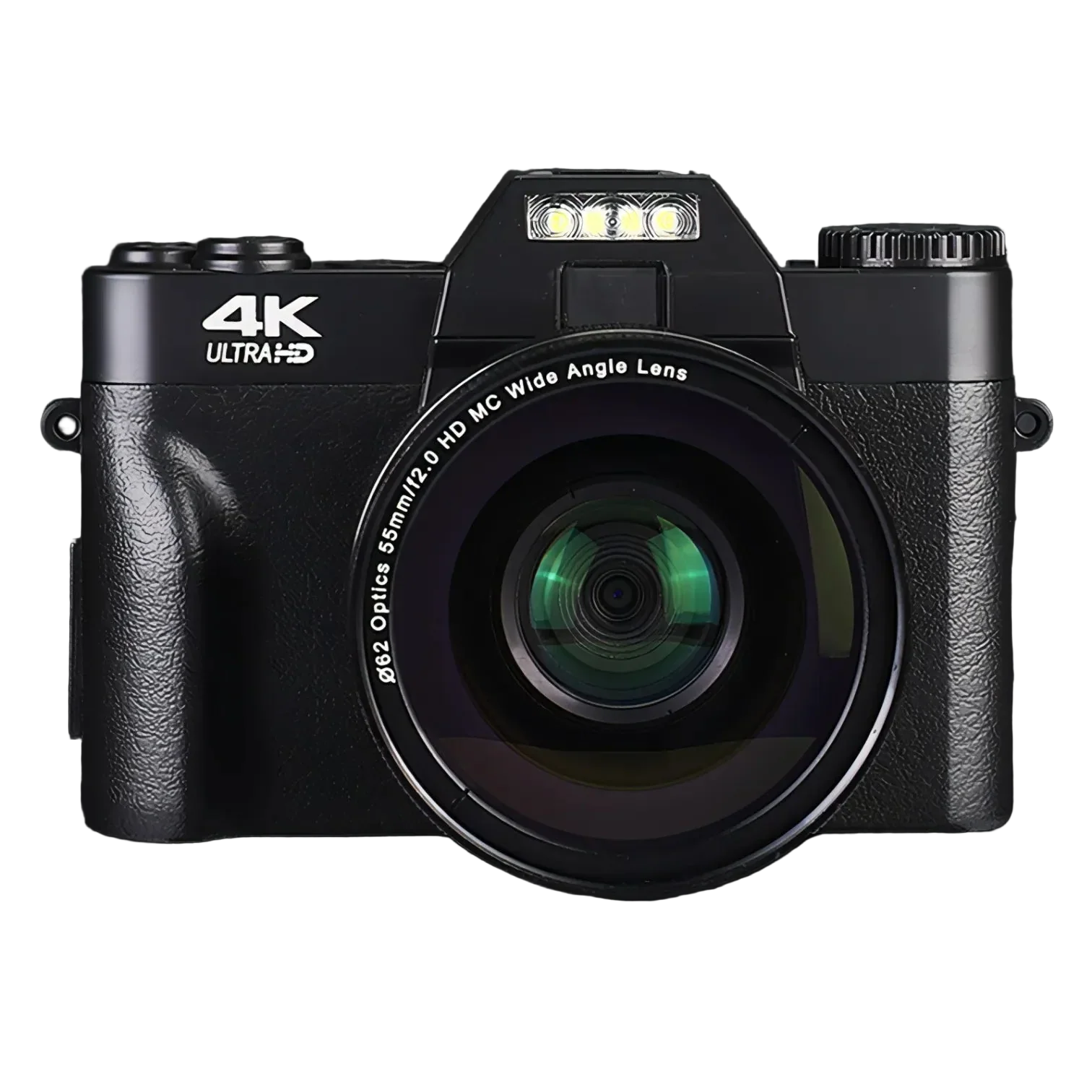 Korons Appareil Photo Numérique avec étiquette 4K Ultra HD sur fond noir