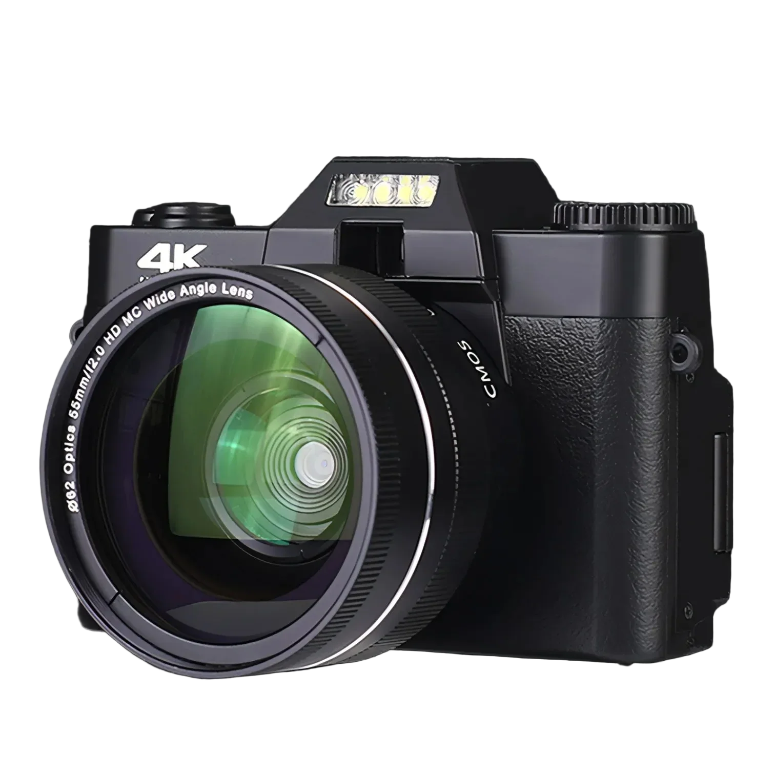 Korons Appareil Photo Numérique avec un grand objectif sur fond noir