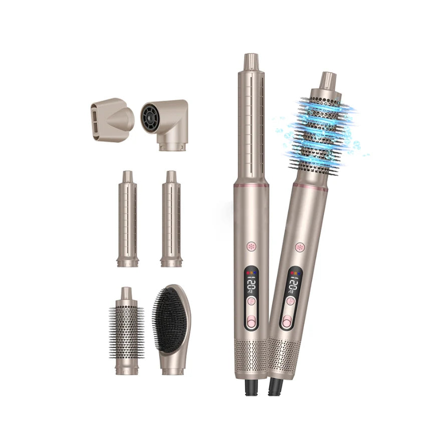 Korons Brosse Soufflante multifonction avec accessoires interchangeables sur fond blanc