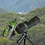 Korons Longue-Vue avec adaptateur pour smartphone affichant un oiseau sur un paysage montagneux