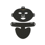 Korons Masque Visage LED noir avec design géométrique sur fond blanc