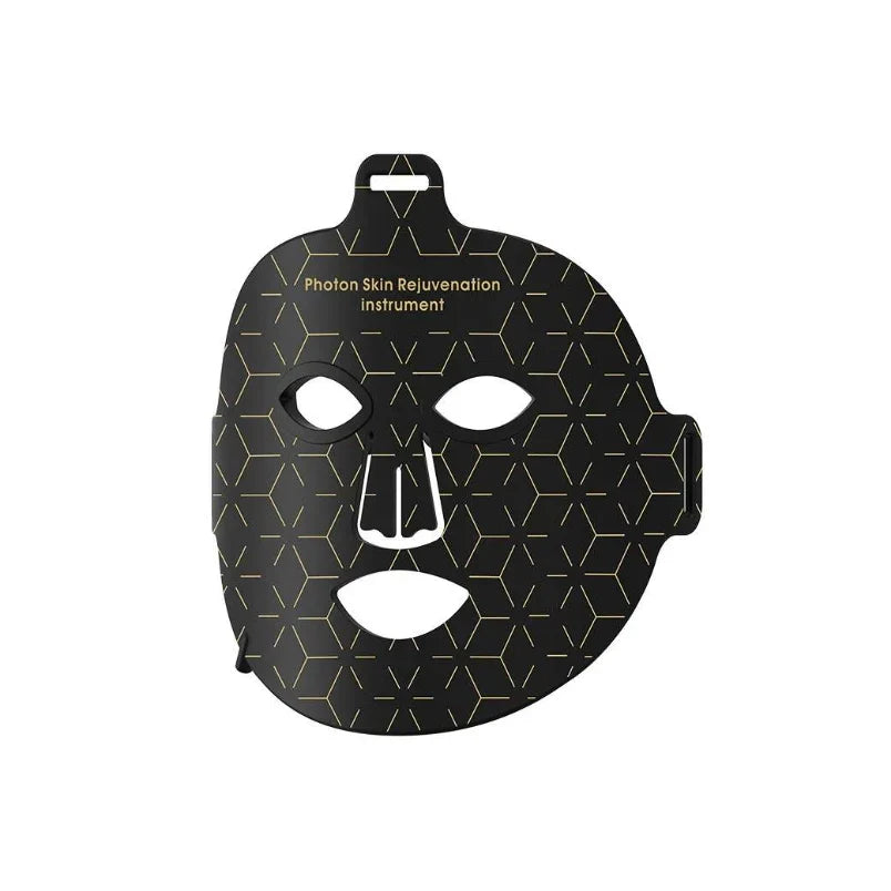 Korons Masque Visage LED noir avec motif géométrique sur fond blanc