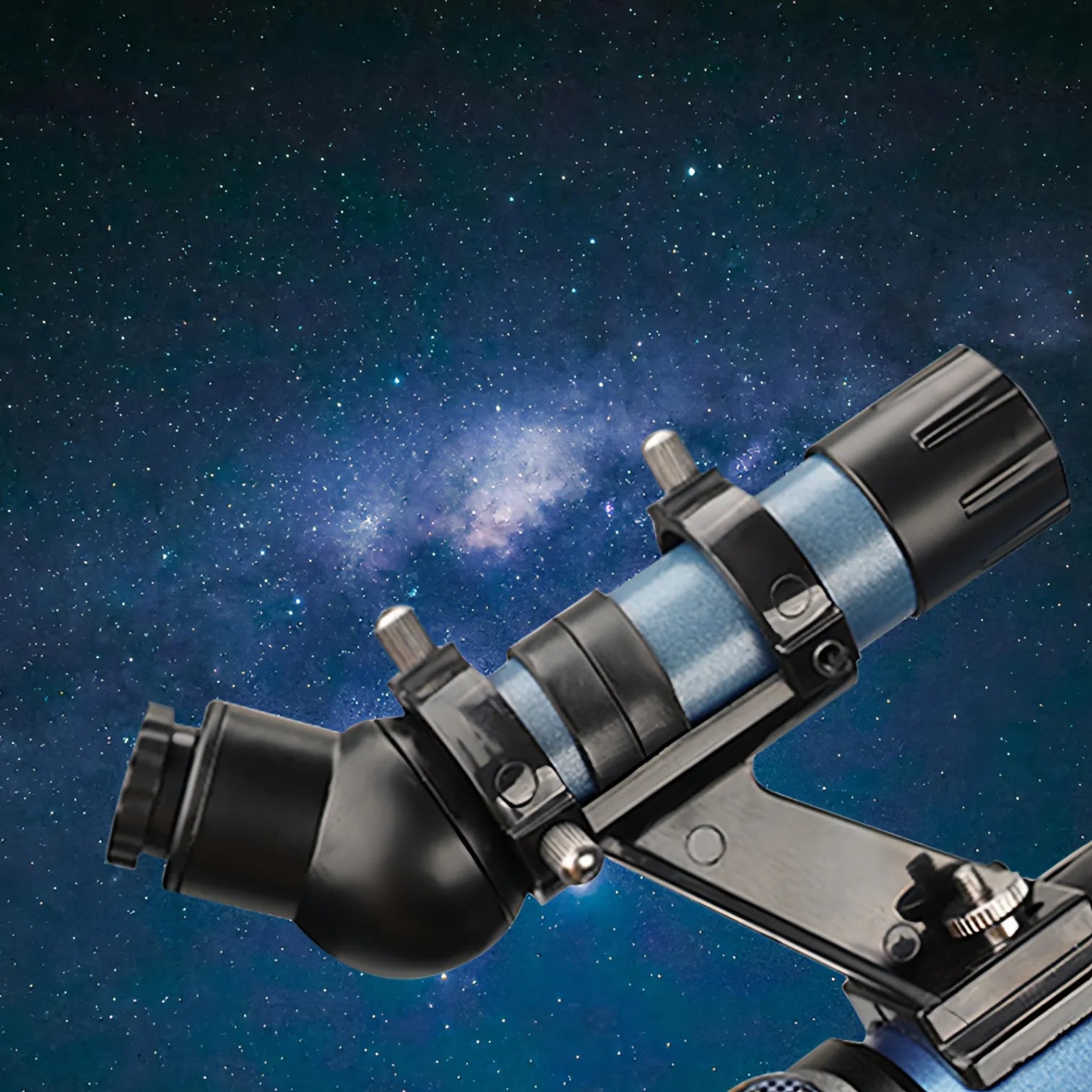 Télescope Korons sur fond spatial étoilé