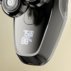 Rasoir Korons avec écran numérique sur fond beige