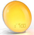 SilvanHome Réveil Simulateur d’Aube avec écran numérique sur fond blanc
