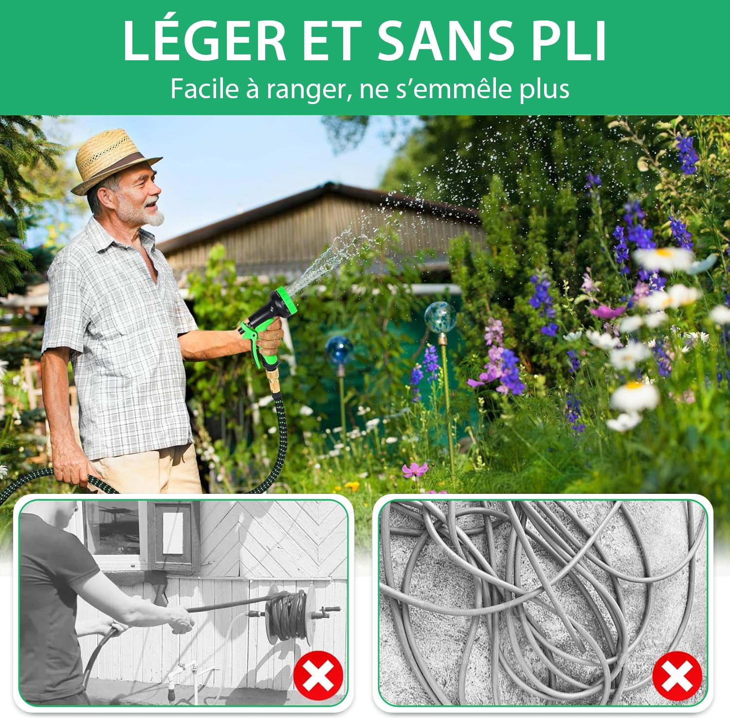 SilvanHome Tuyau design léger portable