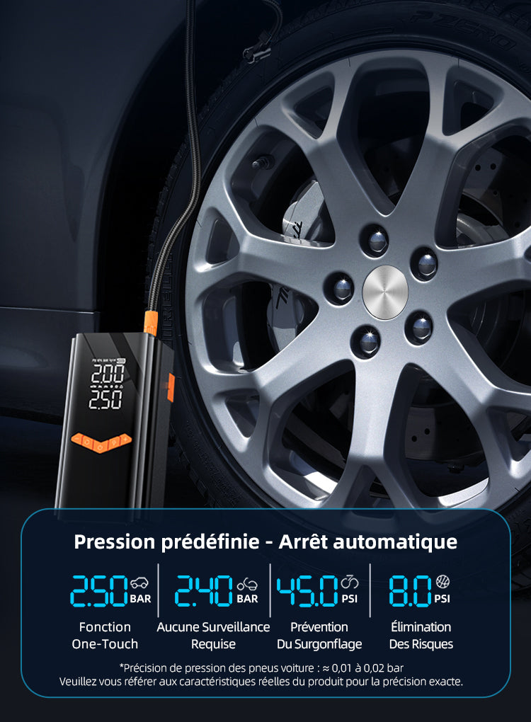 Silvanhome 2-en-1 Gonfleur pneu & Booster batterie voiture portable pression 