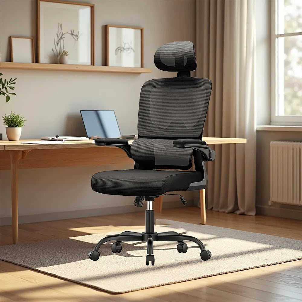 Velnotra Chaise de Bureau Ergonomique avec design en maille et soutien lombaire