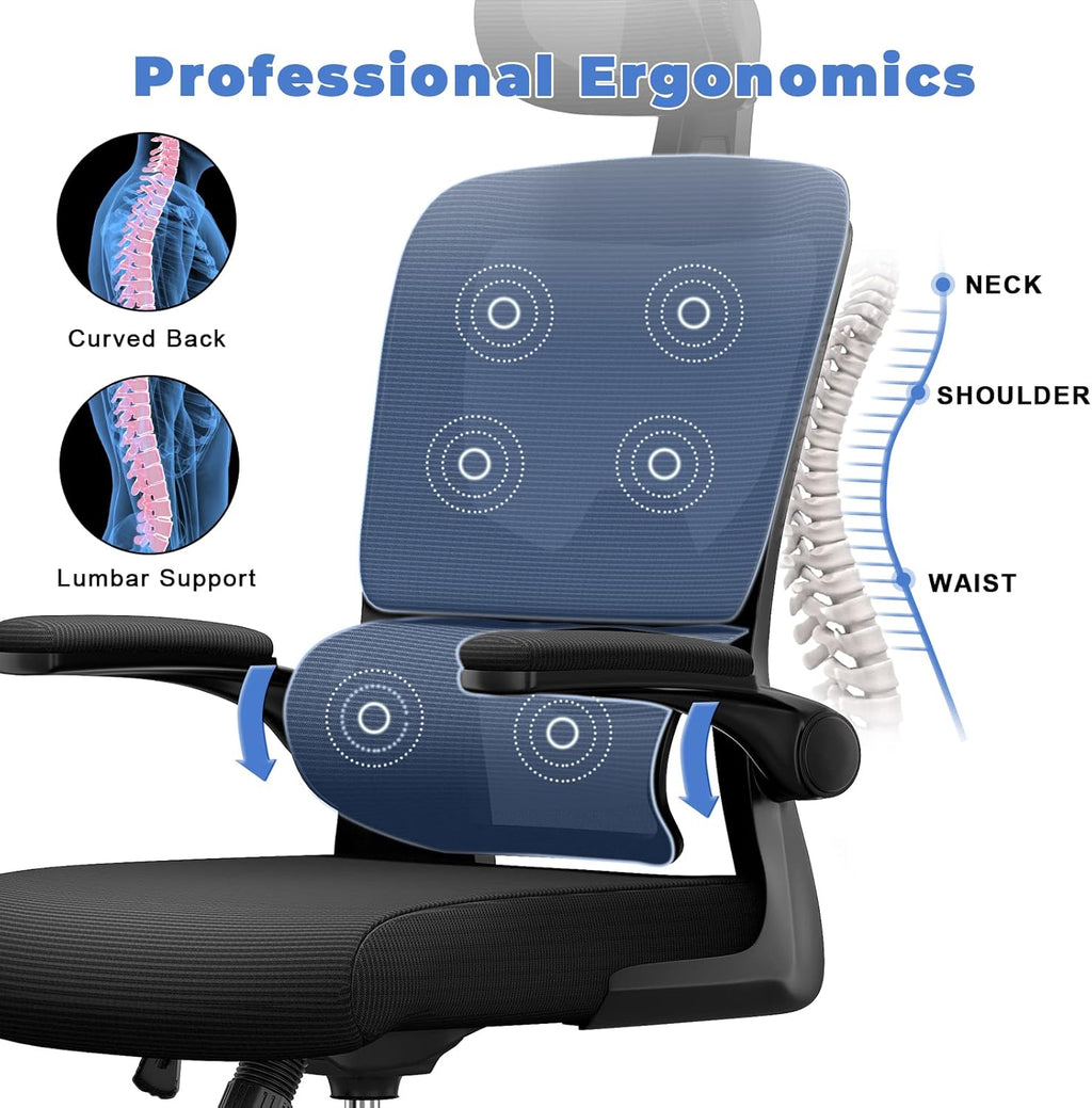 Velnotra Chaise de Bureau Ergonomique avec coussin de massage et texte sur l’ergonomie professionnelle
