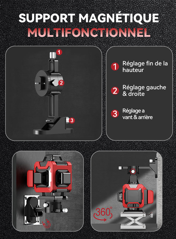 Velnotra Niveau Laser  support magnétique 