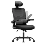 silvanhome Chaise de Bureau Ergonomique noire avec dossier en maille sur fond blanc