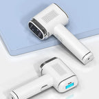 Kersens Épilateur à Lumière Pulsée AB50 blanc avec écran numérique sur une surface bleu clair